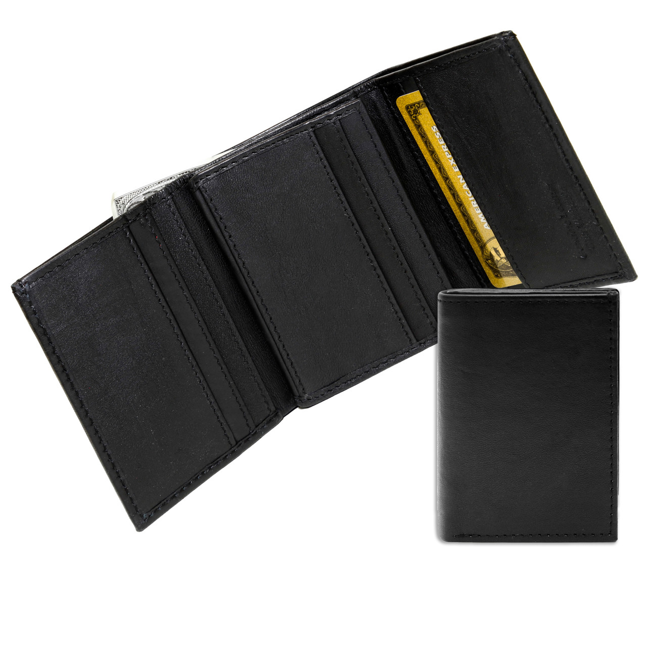 Buy Men's Trifold Leather Wallet Online |The Trinity |Bull Sheath Leather