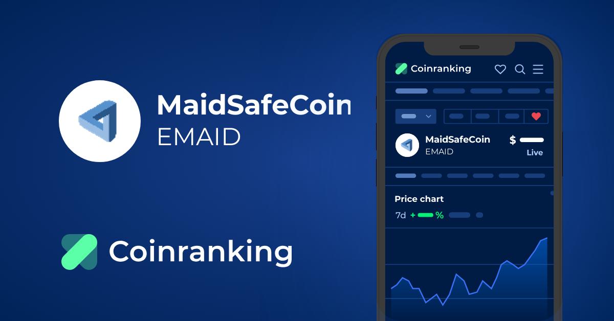 MaidSafeCoin (MAID) price, market cap | $ | Chart | COIN