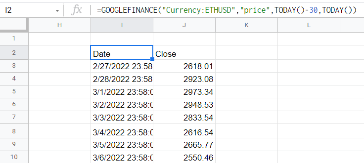 Get Crypto Prices in Google Sheets Instantly