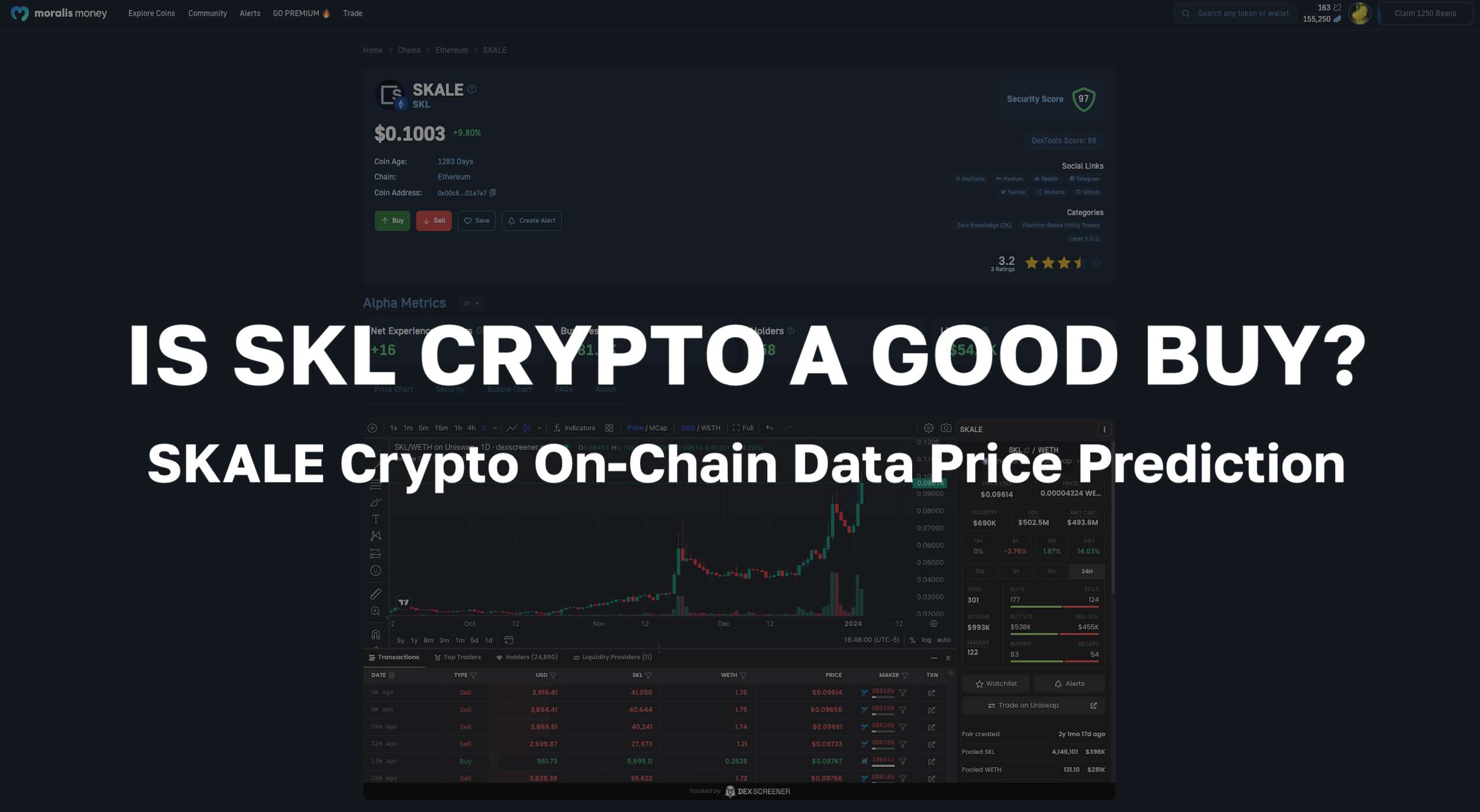 SKALE Network Price Today - SKL Coin Price Chart & Crypto Market Cap