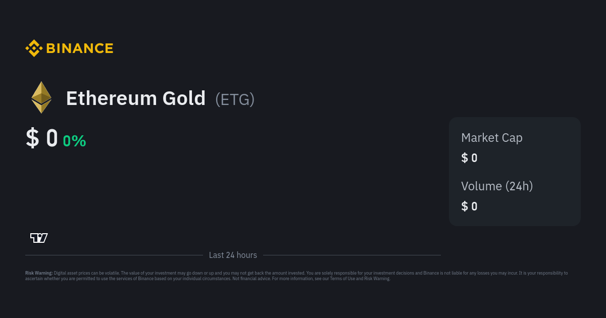 Ethereum Gold (ETHG) live coin price, charts, markets & liquidity