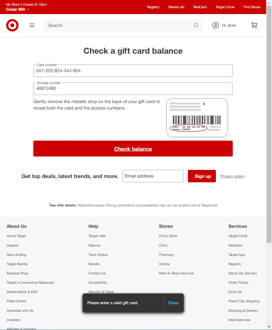 How To Check Target Gift Card Balance In - Nosh