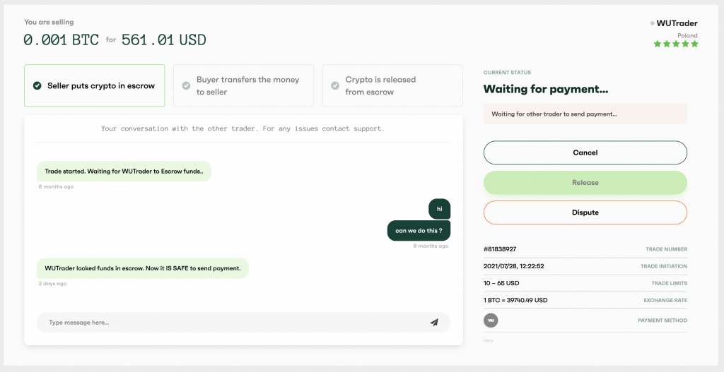 Exchange Bitcoin (BTC) to WU USD  where is the best exchange rate?