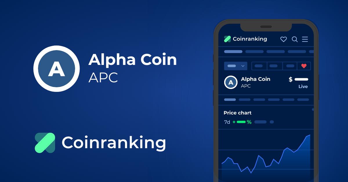 Alpha Coin price now, Live APC price, marketcap, chart, and info | CoinCarp