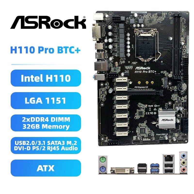 ASRock Intel H Pro BTC+ ATX Motherboard | 88 TECH