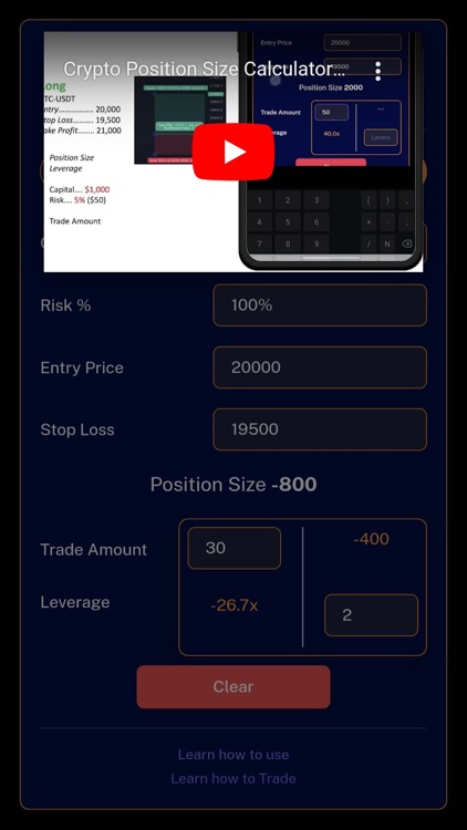 Calculate crypto stop loss and risk-return