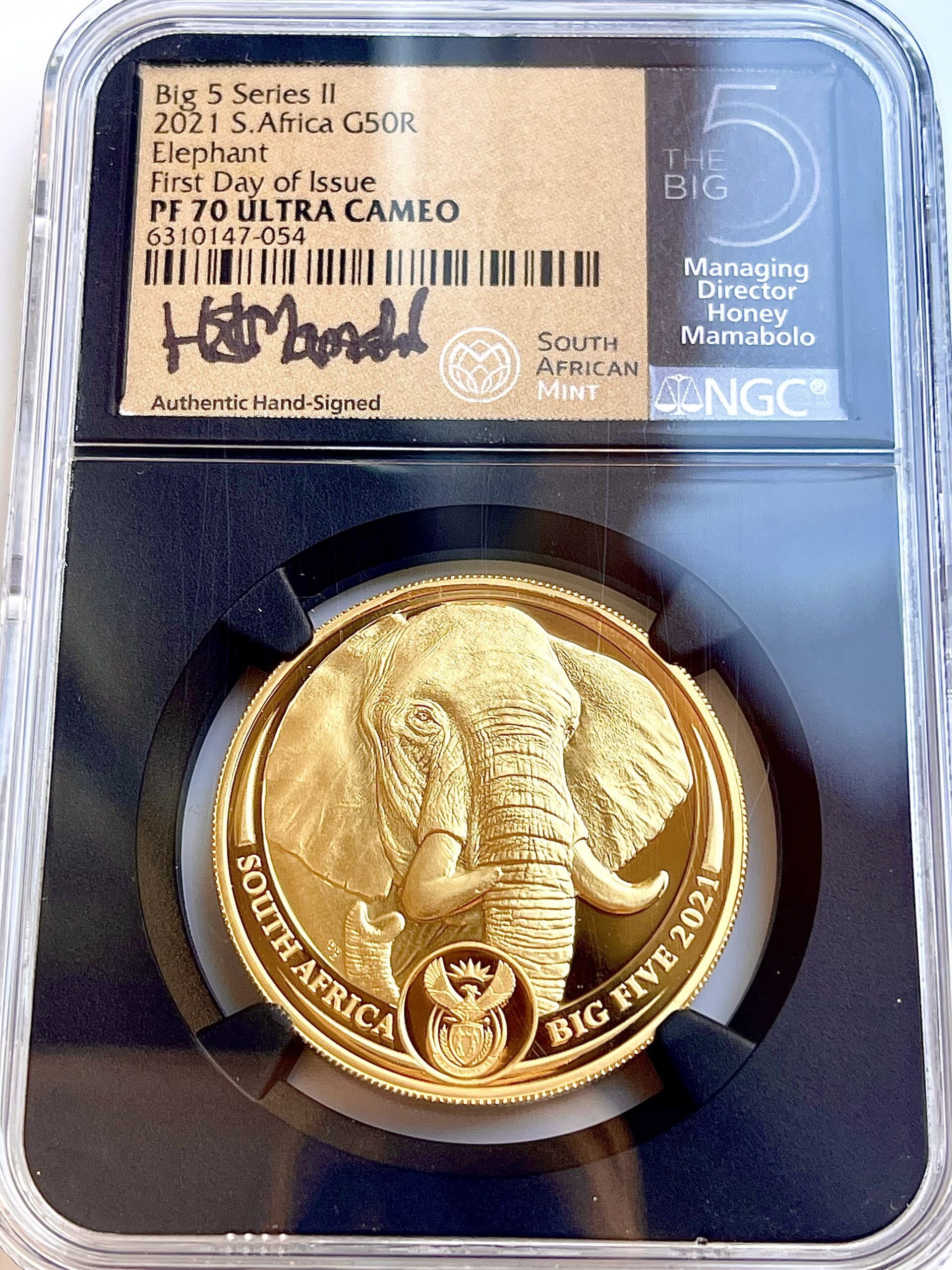 1 oz Big 5 Elephant Gold Coin | 