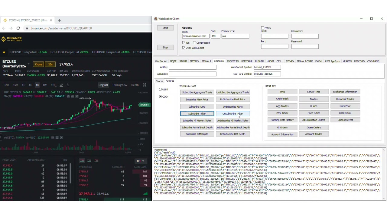 Binance Futures Testnet Websocket