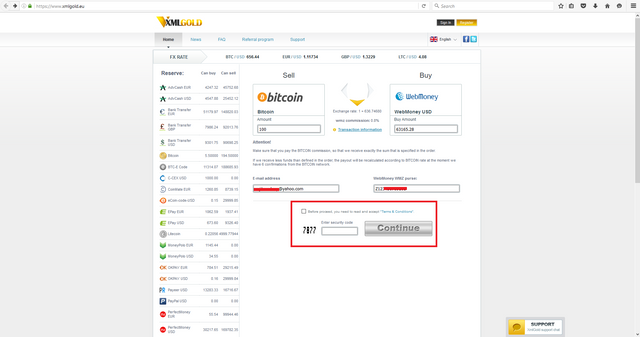 Automated exchange of WebMoney currency