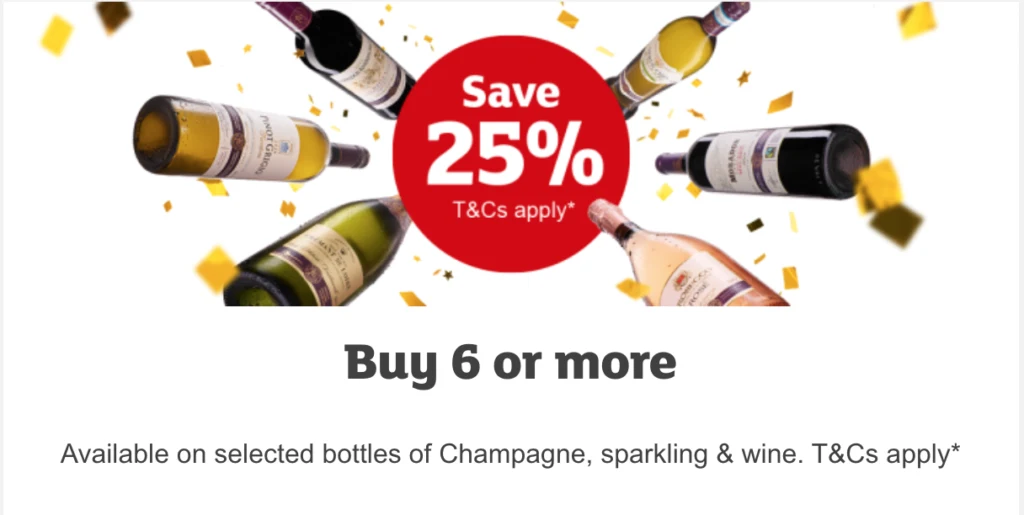 Sainsbury's Wine Offers - Buy any 6, Save 25% March 