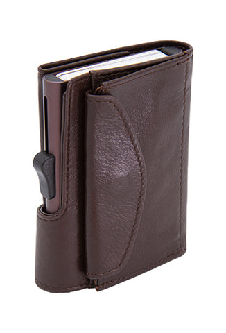 C-Secure XL Aluminum Wallet with Genuine Leather and Coins Pocket - Bl – JustinTestingStore