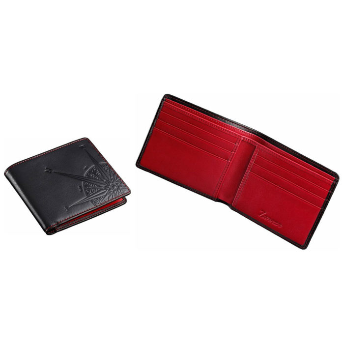 Leather Billfold Wallet, Black Red | Men's Wallets | SageBrown