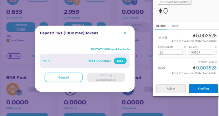 Trust Wallet Token (TWT) Staking Crypto Calculator