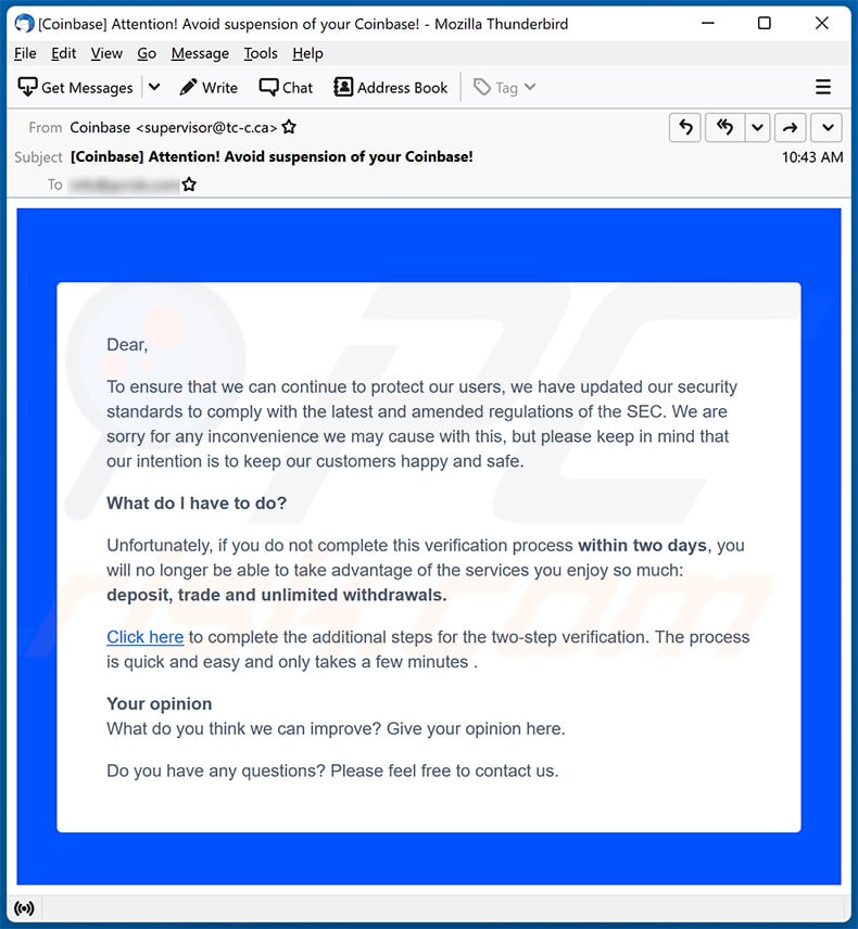 Latest Coinbase Phishing Scam is a Warning to Everyone