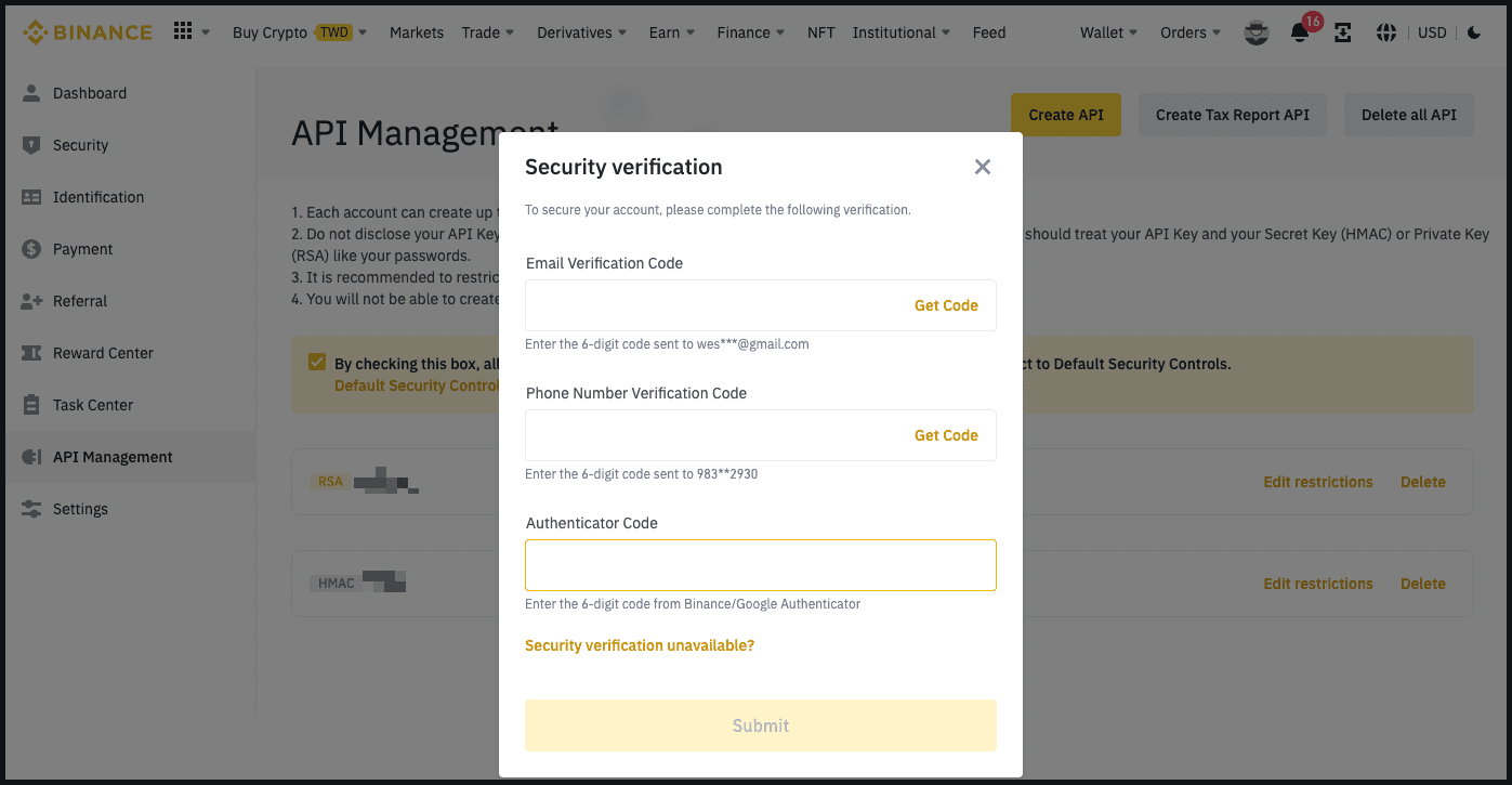 justwicks Help Center | How to Create Binance API key.