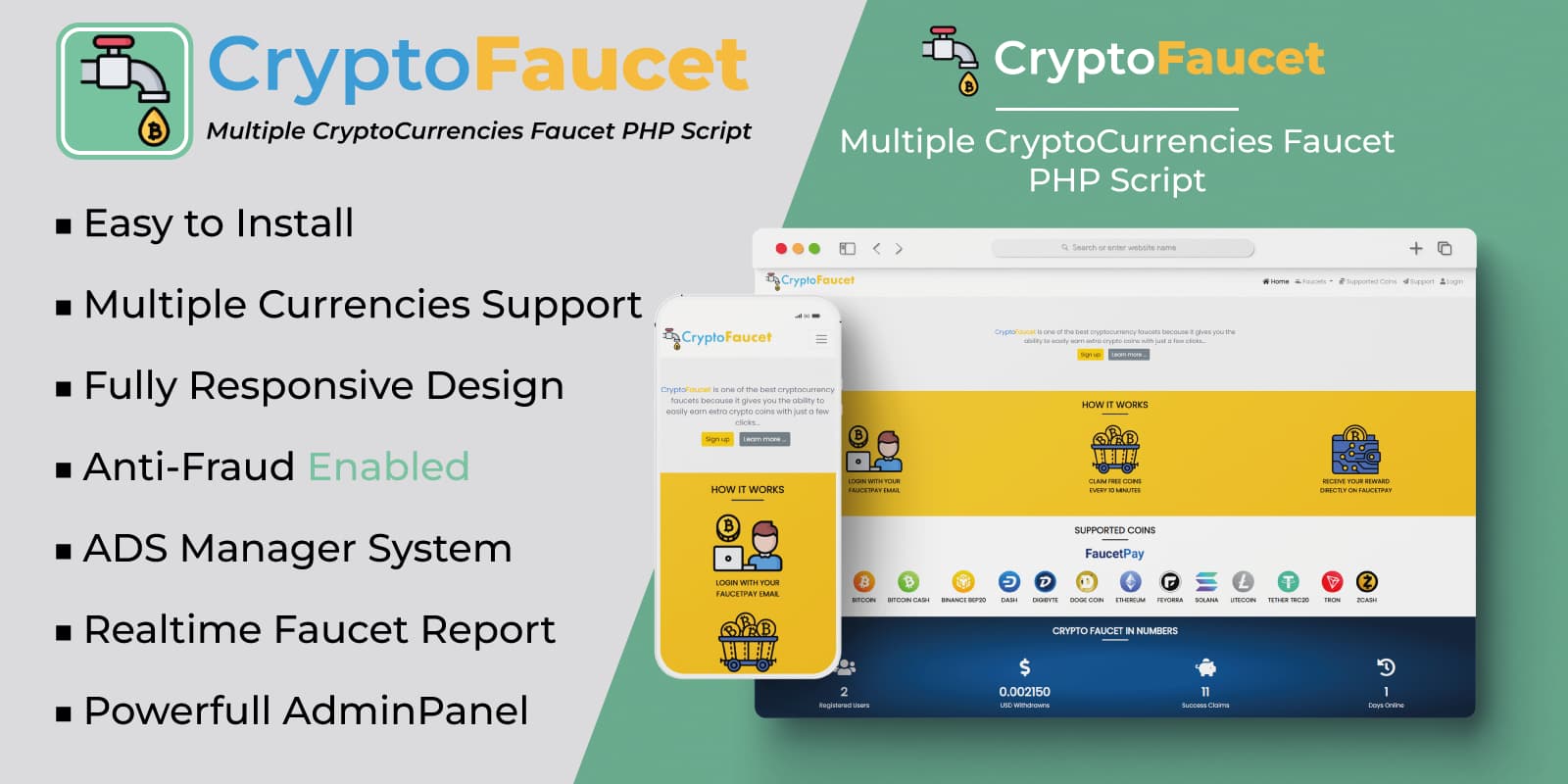 MegaFaucet v - Crypto Faucet Script - Scripts - DoniaWeB