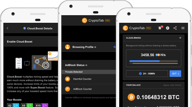 CryptoTab Browser Promine on a PRO level for Android - Download