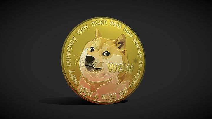 Dogecoin 3D model - Buy Royalty Free 3D model by 4kside [a75e] - Sketchfab Store