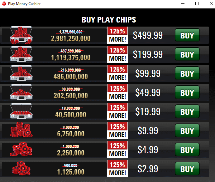 Play Money Chips Purchase Comes to PokerStars Client | Poker Industry PRO