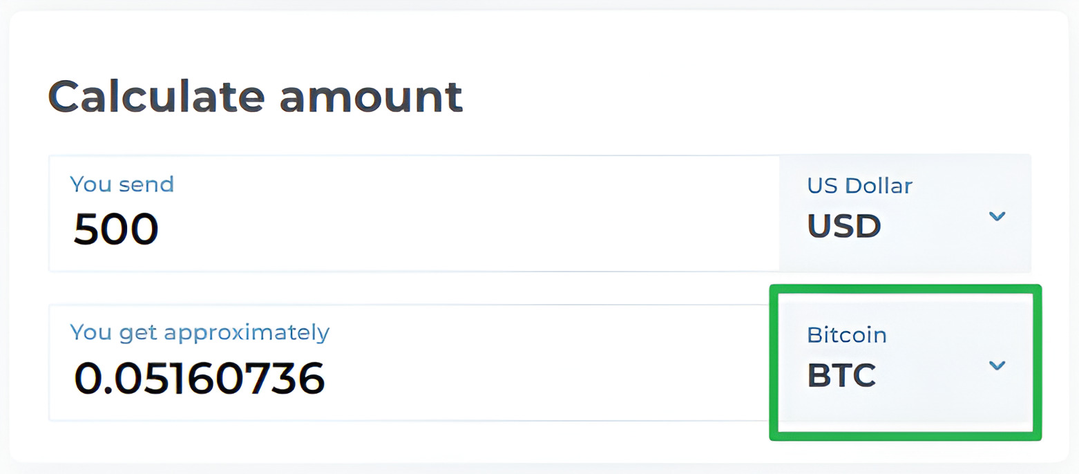 US Dollar to Bitcoin or convert USD to BTC