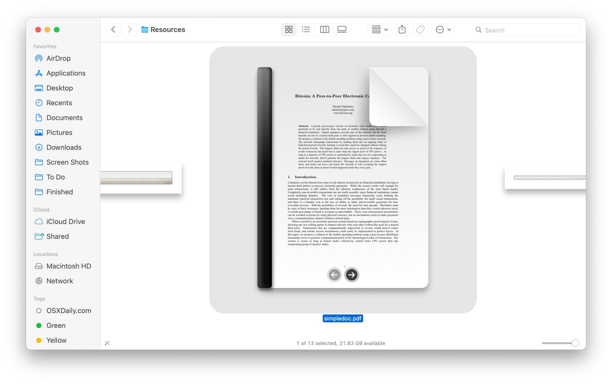 The bitcoin whitepaper is probably on your Mac