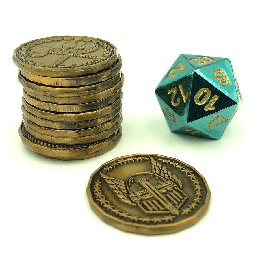 Metal RPG Dungeon Delvers Coin Gold Plated- 45mm - Norse Foundry