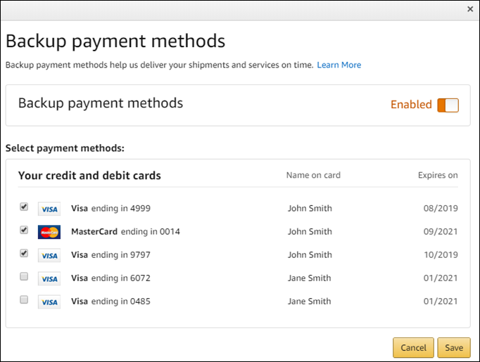 Accepted payment methods | Amazon Pay Help