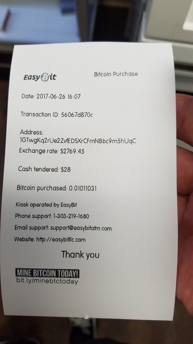 Receipt - CryptoLocalATM