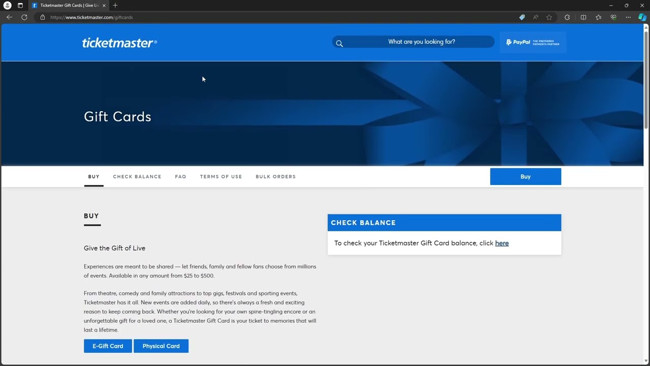 Ticketmaster Gift Card Balance Check Online/Phone/In-Store