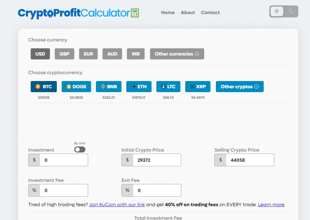 Free Crypto Profit Calculator