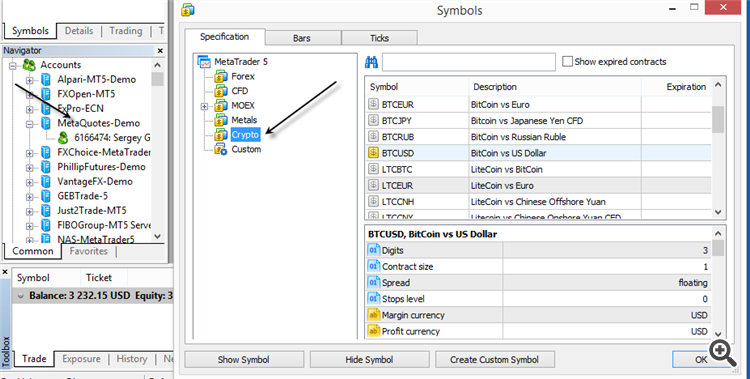 How Do I Add BTCUSD Crypto Symbol on MetaTrader 5 Android App BTCUSD Crypto Trading Platform?