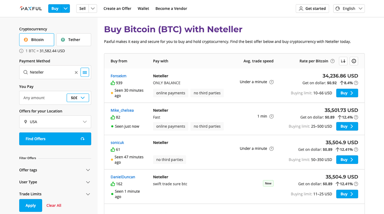 Crypto withdrawals - NETELLER