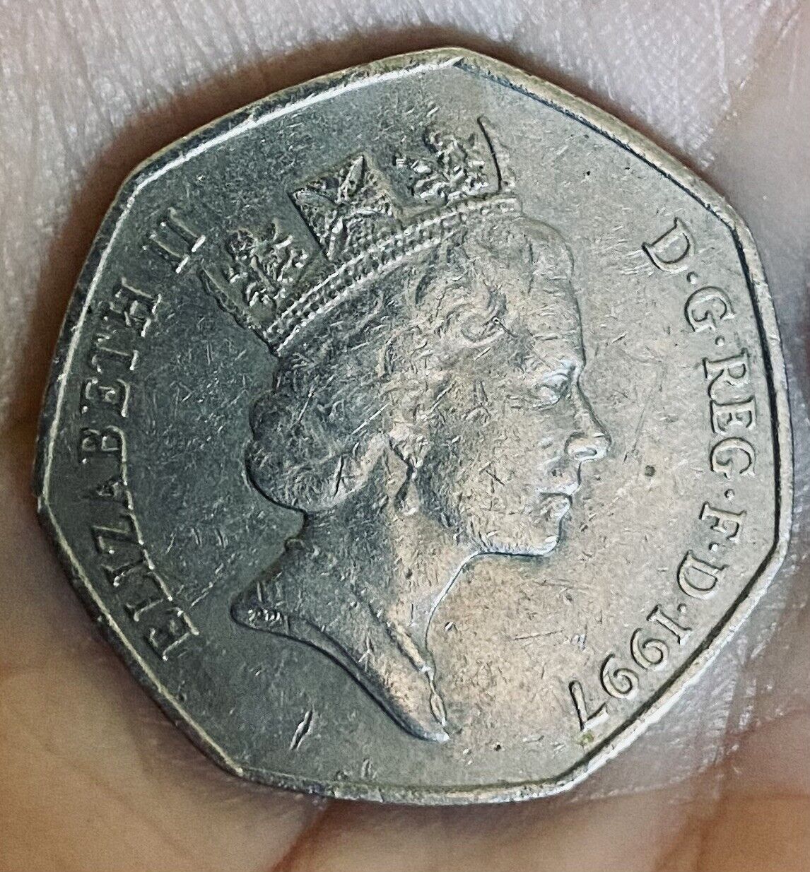 50 Pence - Elizabeth II (3rd portrait; small type, Silver Proof) - United Kingdom – Numista