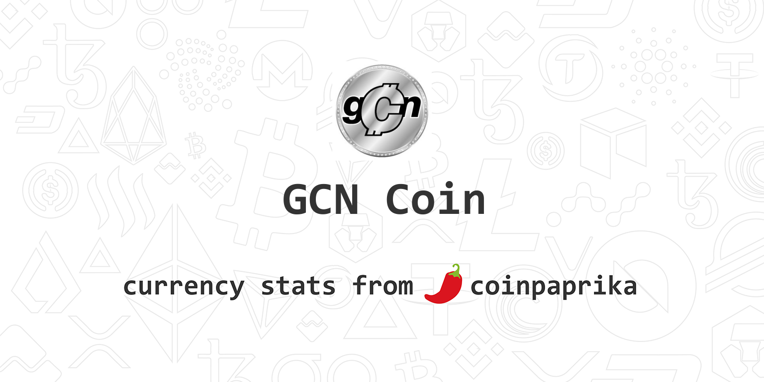 GCN Coin price today, GCN to USD live price, marketcap and chart | CoinMarketCap