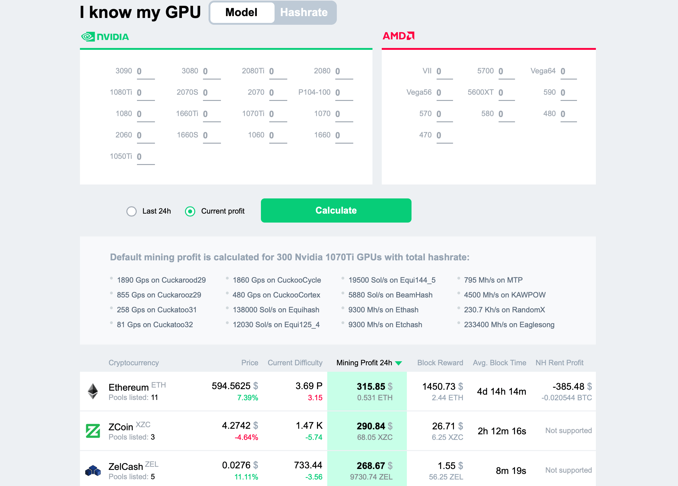 GPU Mining Calculator. What to Mine on GPU