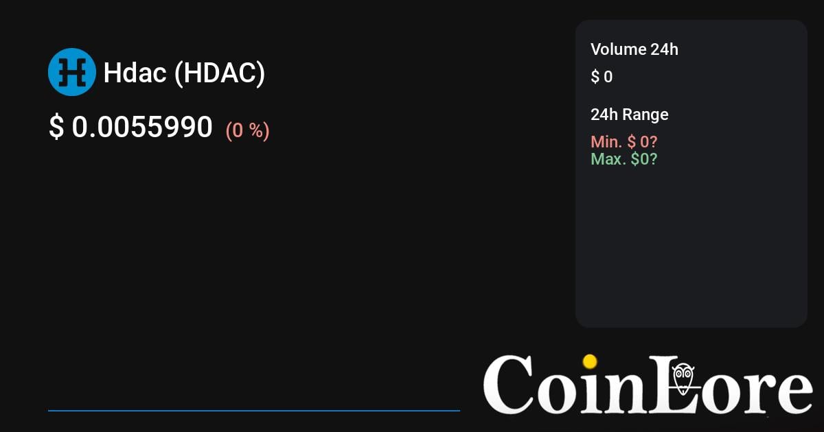 Hdac Price Today - HDAC to US dollar Live - Crypto | Coinranking