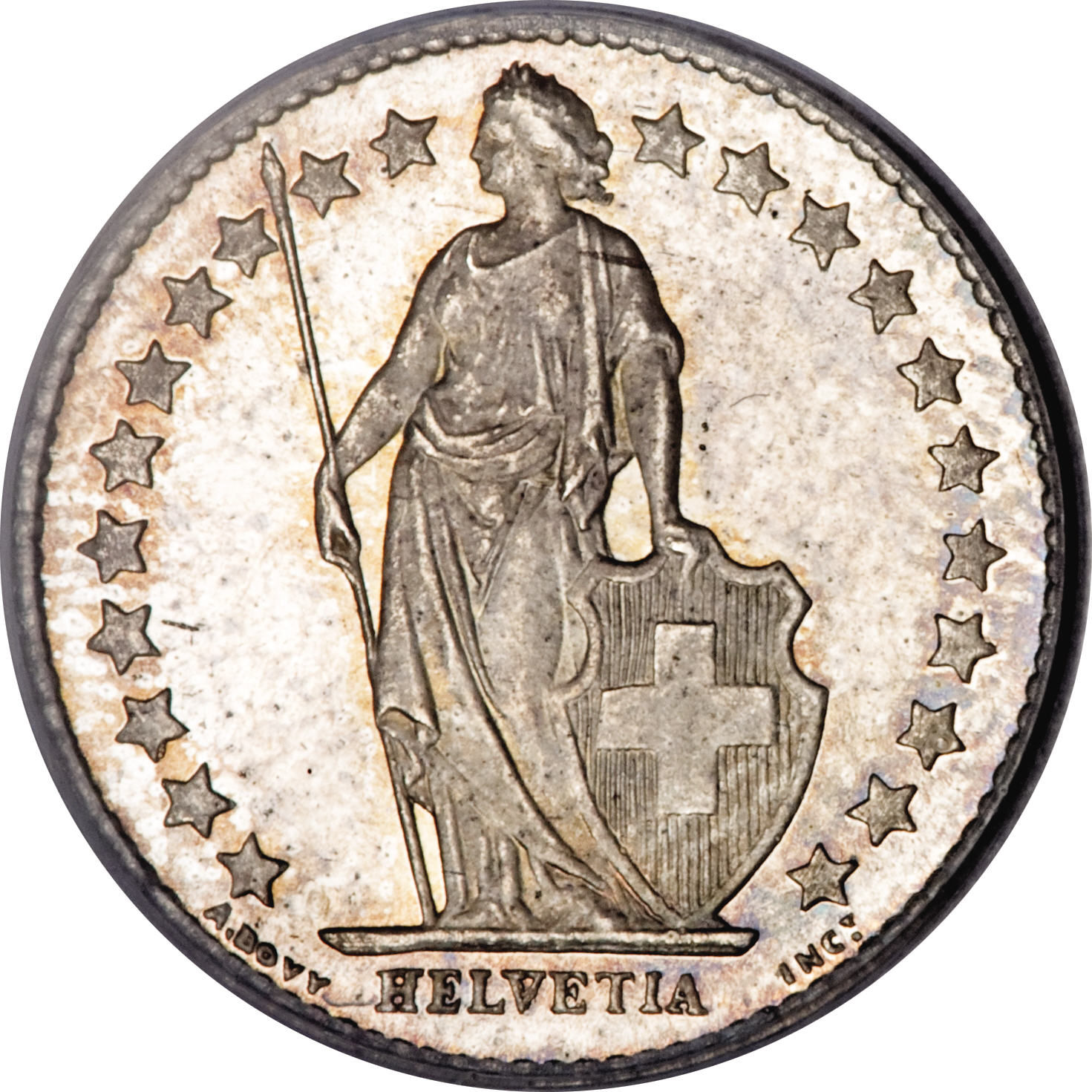 ½ Franc (Helvetia standing; silver) - Switzerland (date) – Numista