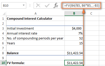 Calculate compound interest - Excel formula | Exceljet