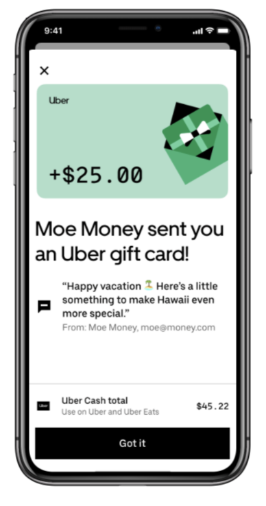 How to use Uber gift cards | Putnici | Uber pomoć