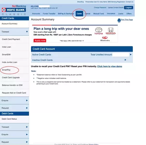 HDFC Card smart pay issue | Complaint Box India