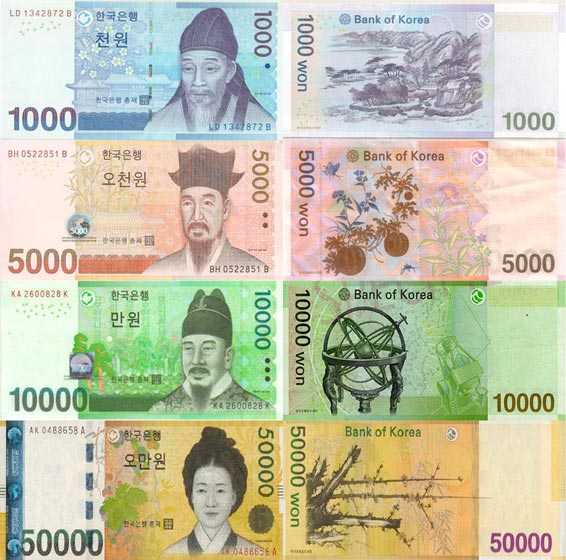 South Korean Won to US Dollar Exchange Rate