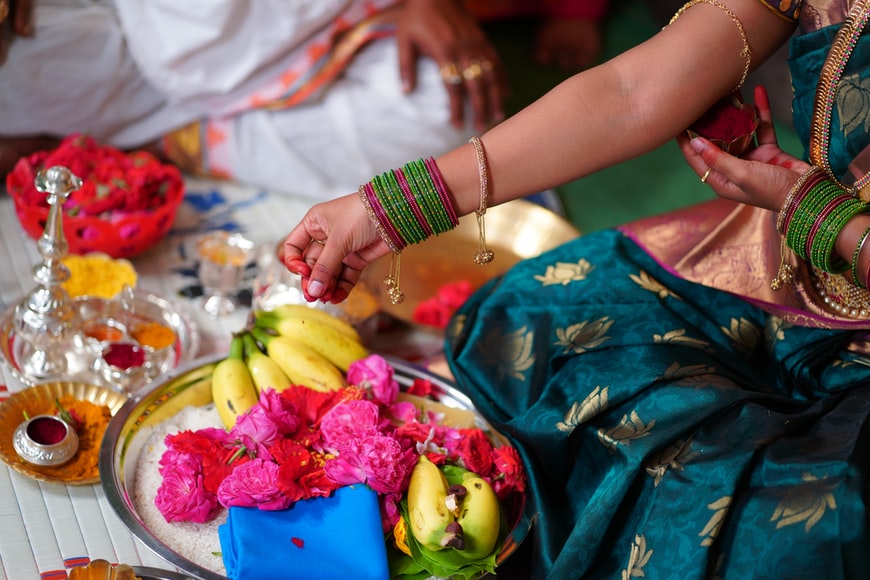 Diwali Goddess Lakshmi Worship with Coins and Jewellery