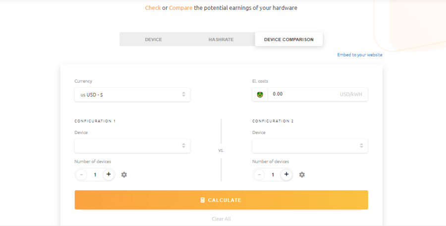 WhatToMine - Crypto coins mining profit calculator compared to Ethereum Classic