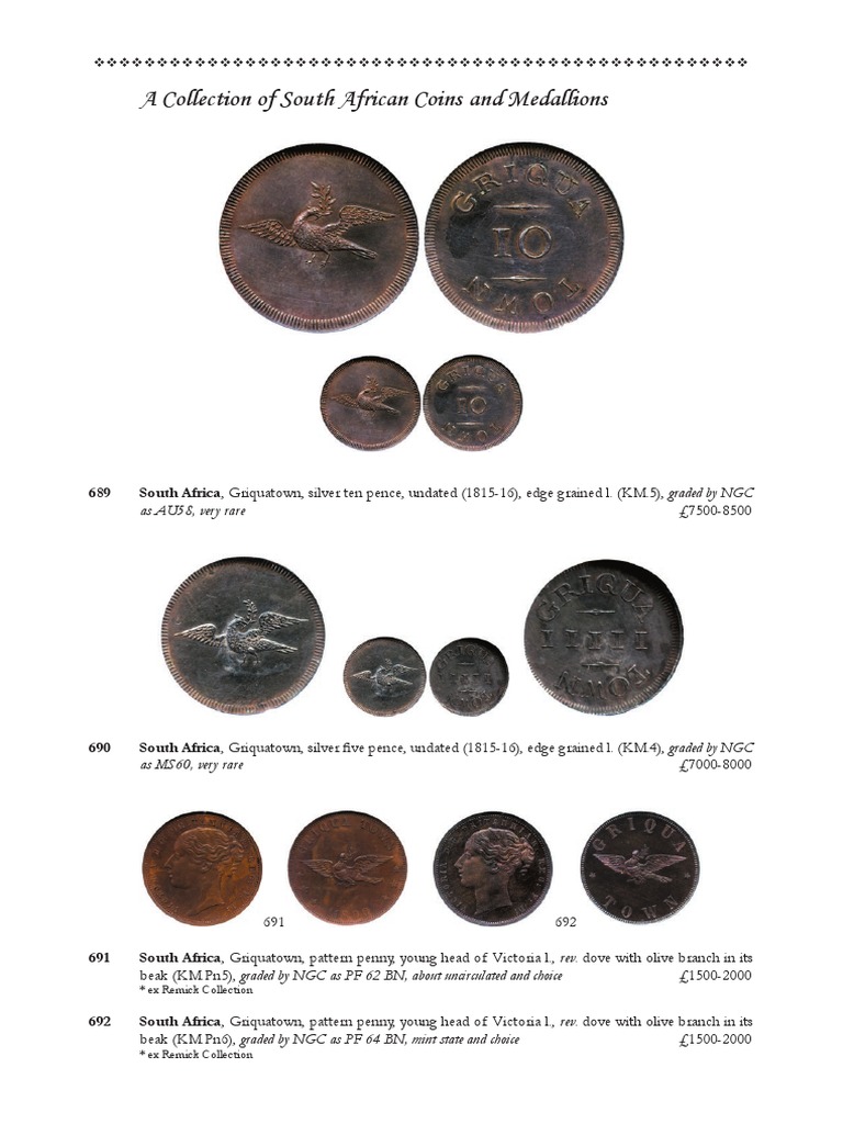 South Africa Coins List and Information