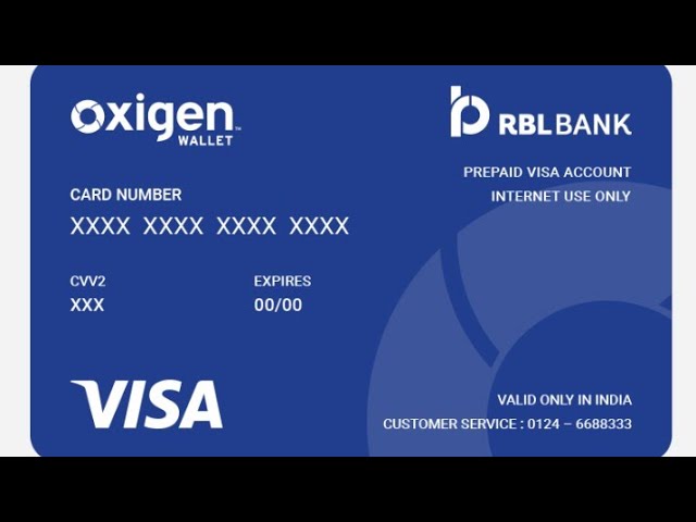 Oxigen Wallet Visa Prepaid Card Powered By RBL Bank