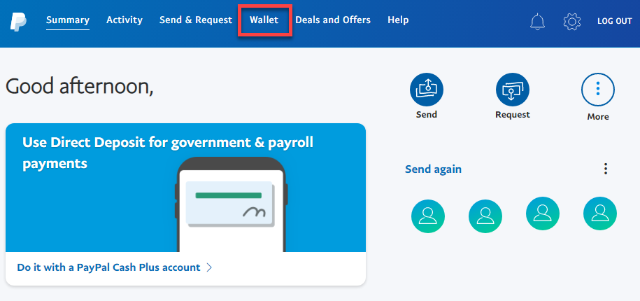 Manage your PayPal account