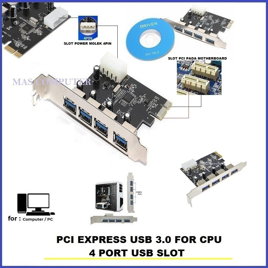 PCI-E To USB Card (4-Port)