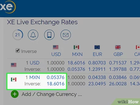 1 MXN to USD - Mexican Pesos to US Dollars Exchange Rate