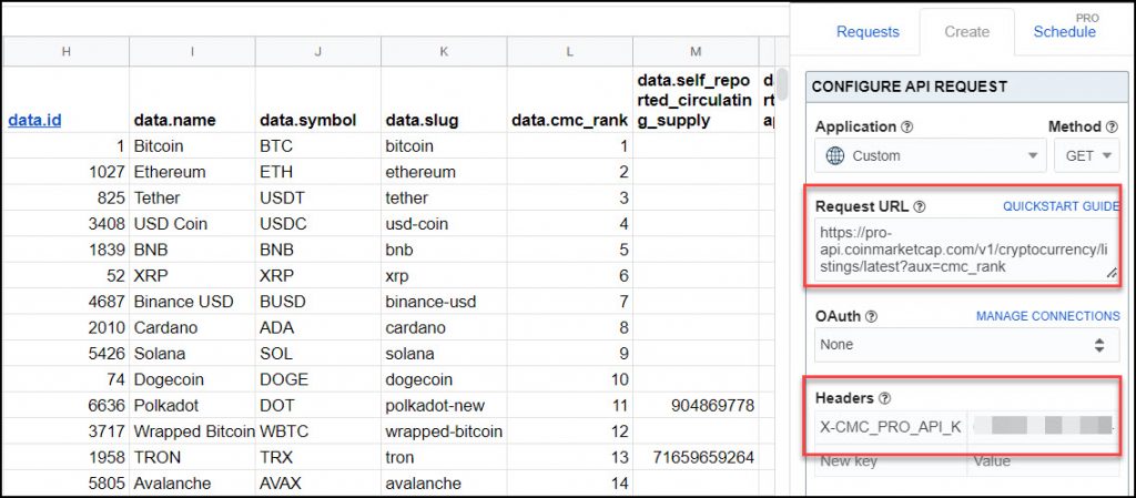 How to request the data of only one cryptocurrency using CoinMarketCap api | Edureka Community