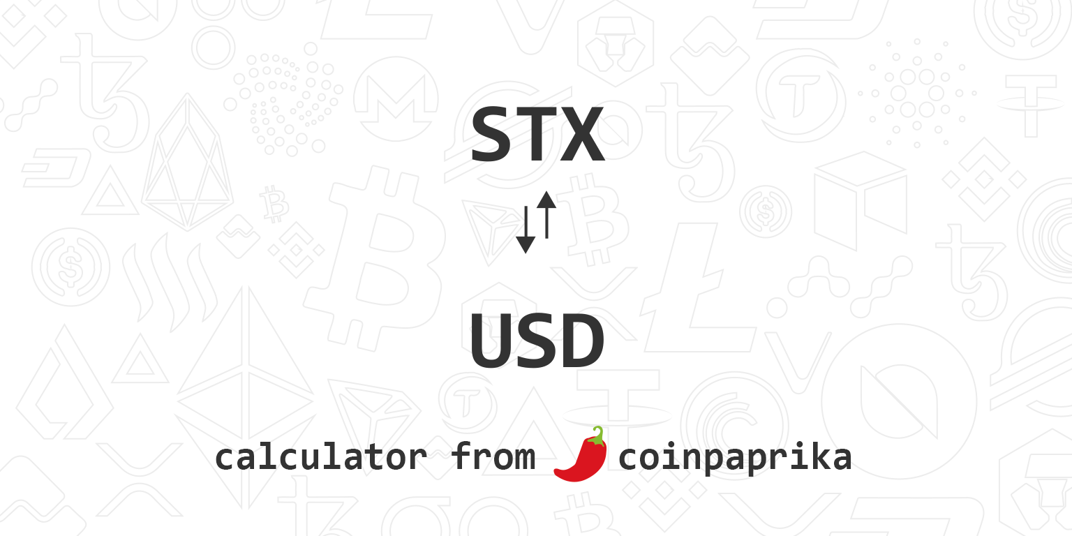 Stox price today, STX to USD live price, marketcap and chart | CoinMarketCap